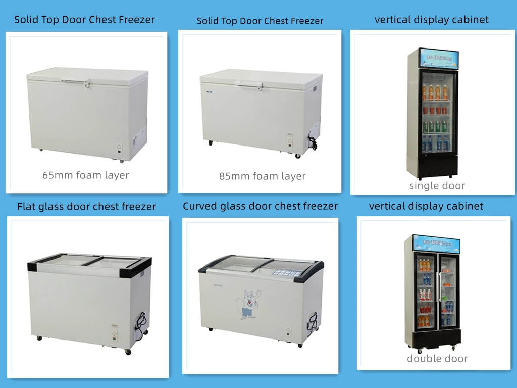 Commercial Refrigerator Deep Freezer Chest Freezers Refrigerators Professional Freezer Manufacturer Price Horizontal Single Solid Door Ice Cream Freezer