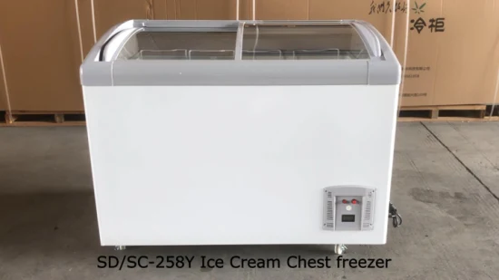 SD/Sc-218y Glass Door Ice Cream Display Showcase Supermarket Freezers Horizontal Freezer