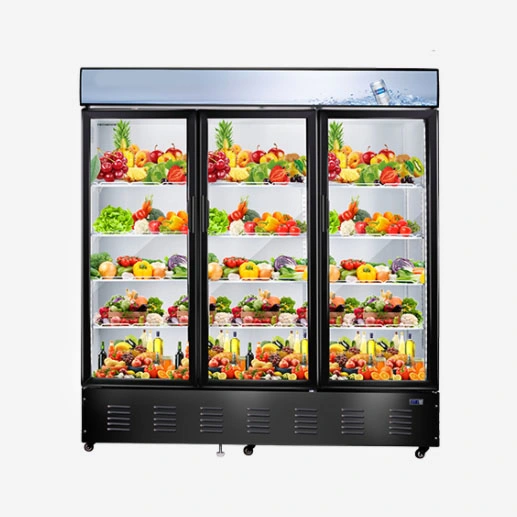 Supermarket Display Refrigerator 265L Single Glass Door Drinks Cooler Commercial Fridge
