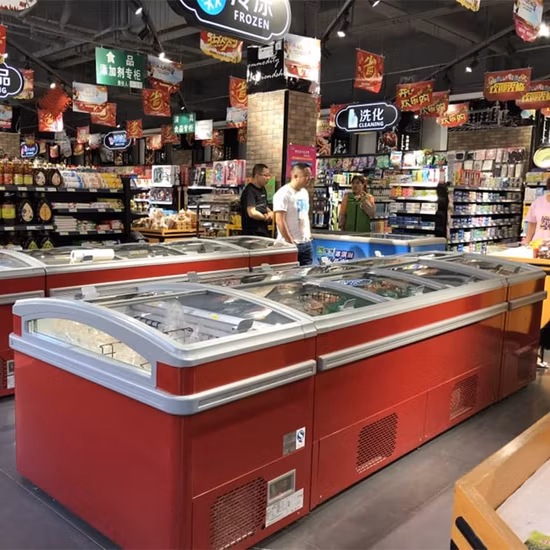 Wholesale Combined Island Display Freezer Glass Door Used Ice Cream Chest Freezer