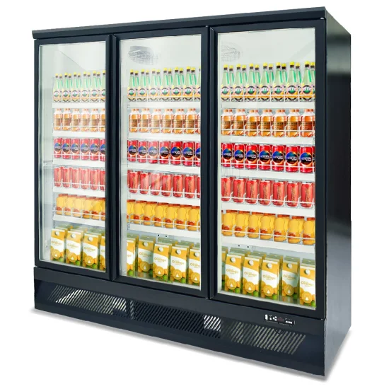 Custom Upright Glass Door Freezer Beverage Display Showcase Fridge