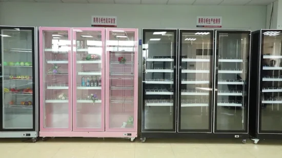 Commercial Supermarket Storage Glass Door Vertical Upright Freezer Display Case