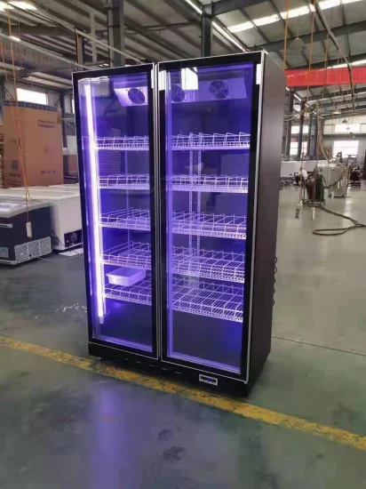 Vertical Freezer Glass Door Refrigerator Beverage Showcase Display Hotel Fridge