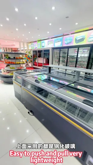 Supermarket Combined Island Refrigeration Equipment Meat Food Fridge Display Freezer/Deep Chest Freezer Refrigerator