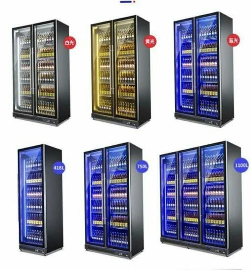-18/24&ordm; C Standing-up Vertical Display Deep Chest Freezer with Colorful LED