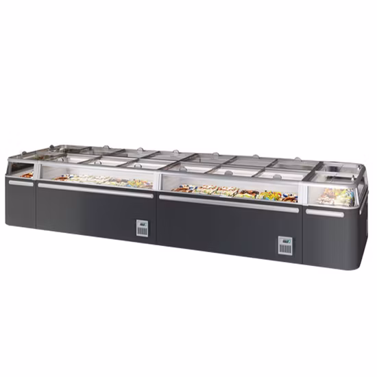 Supermarket Combined Island Refrigeration Equipment Meat Food Fridge Display Freezer/Deep Chest Freezer Refrigerator