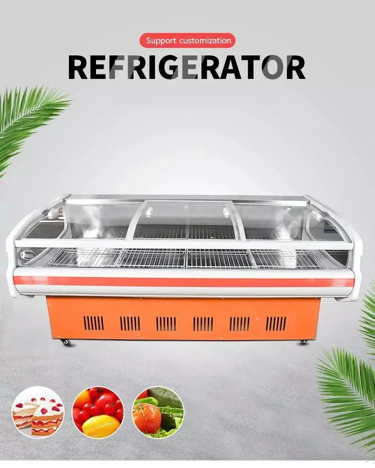 Hot Selling Supermarket Fresh Meat Display Refrigerator Deli Freezer Seafood Fish Counter Display Chiller Cabinet