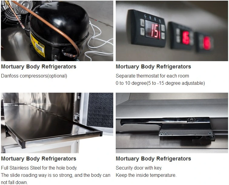Roundfin Morgue Refrigerator Mortuary Body Cooler Side Open Door Mortuary Refrigerator