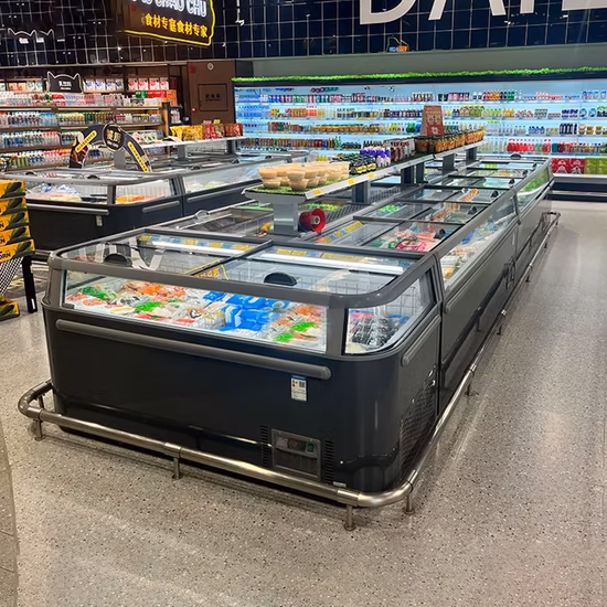 Supermarket Combined Island Refrigeration Equipment Meat Food Fridge Display Freezer/Deep Chest Freezer Refrigerator