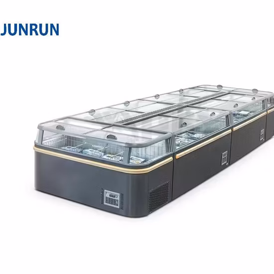Commercial Supermarket Cooling Horizontal Combined Island Cabinet Deep Freezer