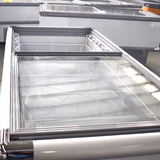 Curved Glass Counter Top Deli Showcase Fridge Meat Seafood Display Refrigerator