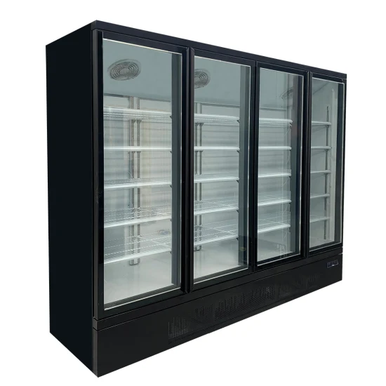 Convenience Store Glass Door Commercial Refrigerator Freezer Vertical