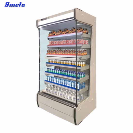 Smeta Supermarket Low-Front Plug-in Vertical Air Curtain Open Display Cooler