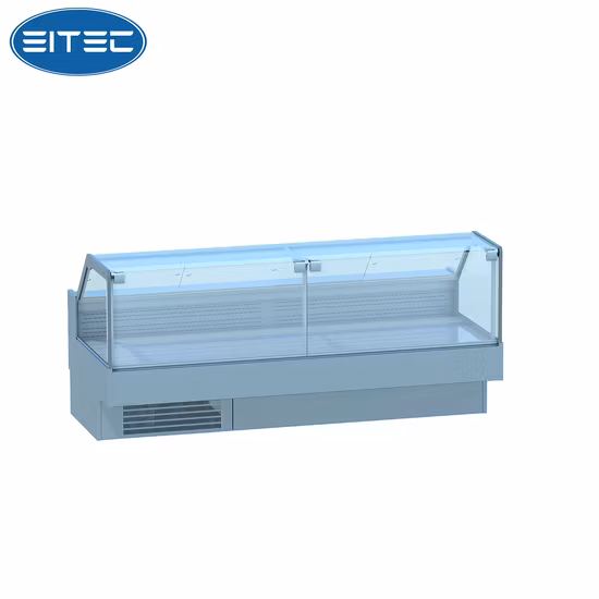 Meat Deli Refrigerator Serve Over Display Counter Fridge Freezer for Supermarket